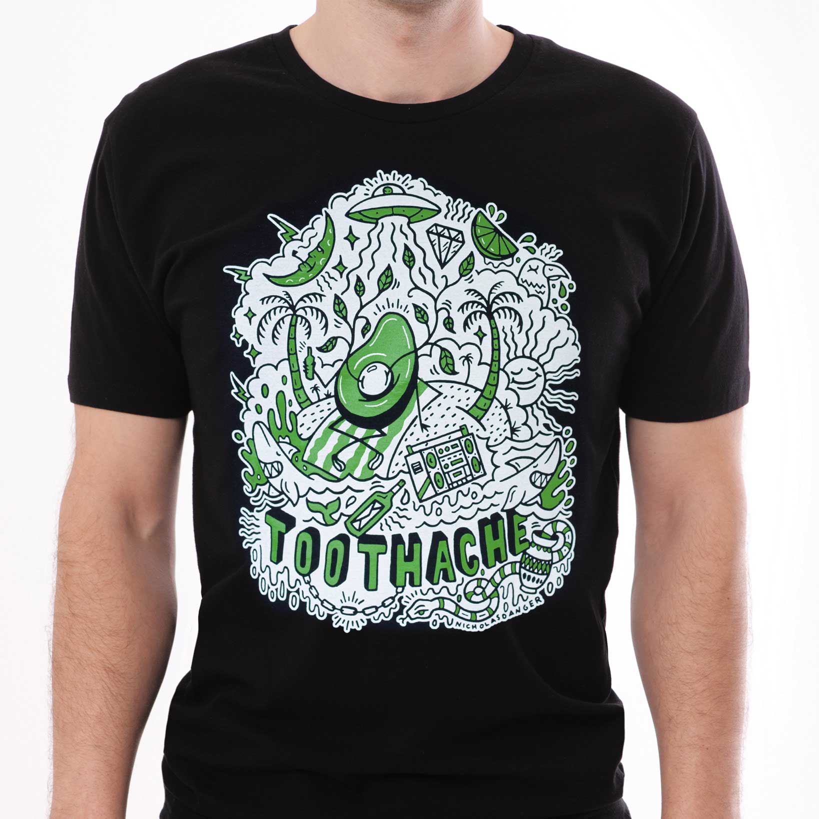 TOOTHACHE 07 x NICHOLAS DANGER UNISEX T-SHIRT - Black | Toothache