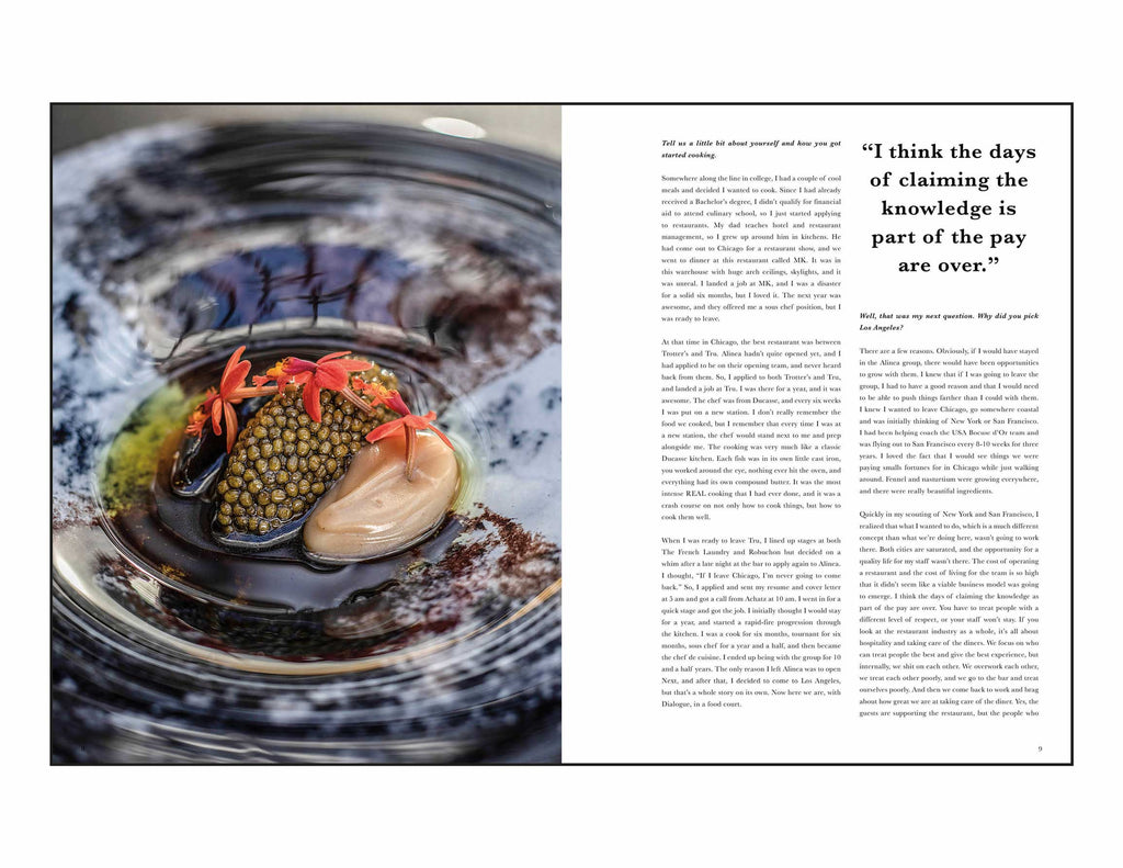 Toothache Magazine issue 5. Dave Beran, interview and caviar dish. A magazine made for chefs by chefs. Features food articles, interviews, and recipes from world class chefs.