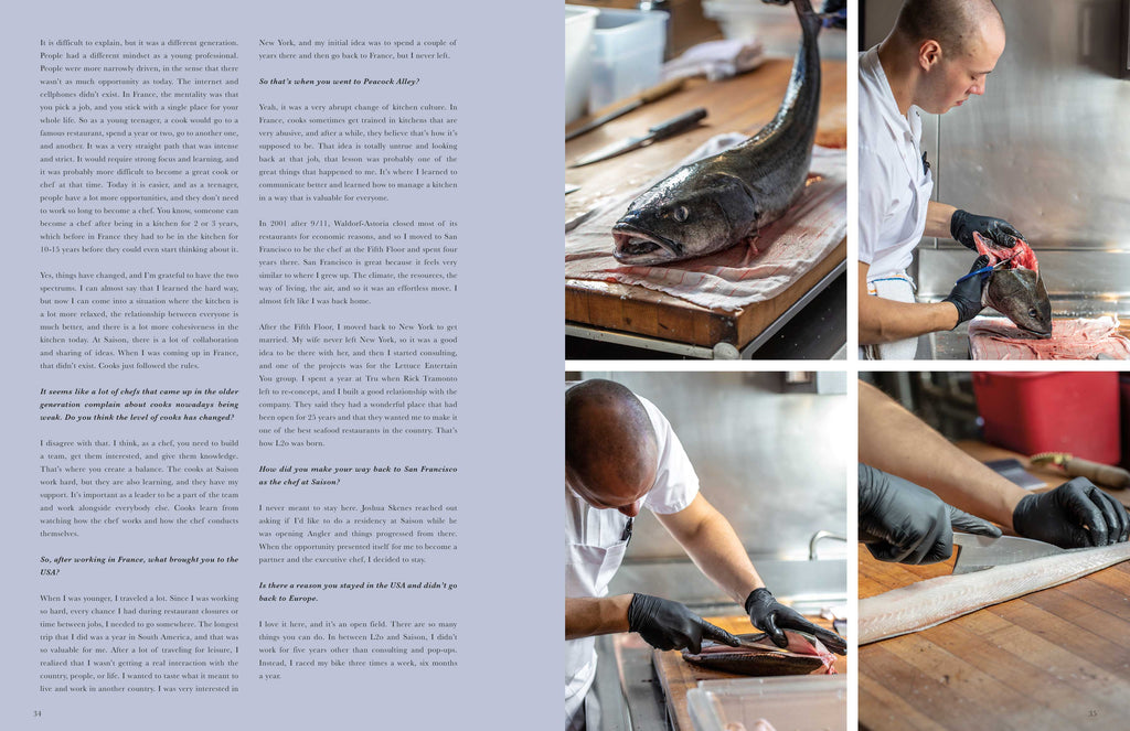Toothache Magazine issue 6 - Laurent Gras, Saison Restaurant fish butchery. A magazine made for chefs by chefs. Features food articles, interviews, and recipes from world class chefs.