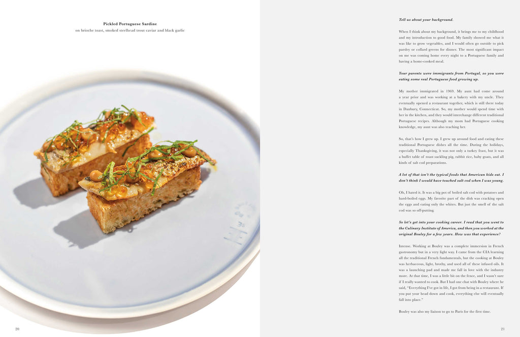 Toothache Magazine issue 6 - George Mendes, sardine toast. A magazine made for chefs by chefs. Features food articles, interviews, and recipes from world class chefs.